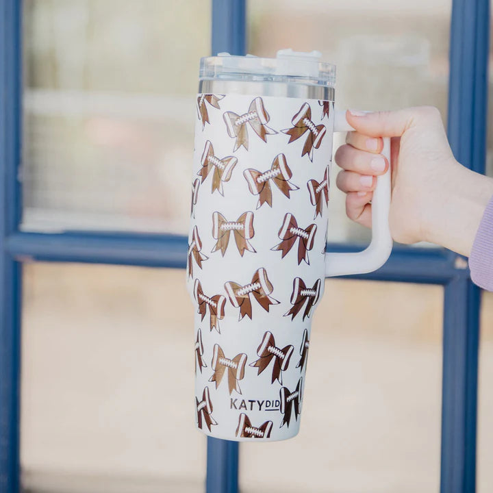 PRE-ORDER Football Bow Tumbler